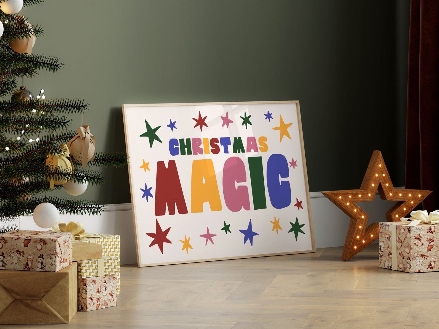 Colourful Christmas Magic Print