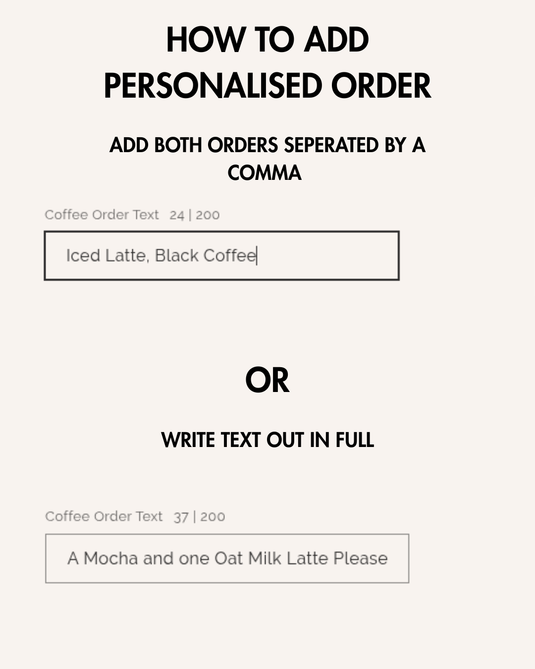 Custom Coffee Order Print