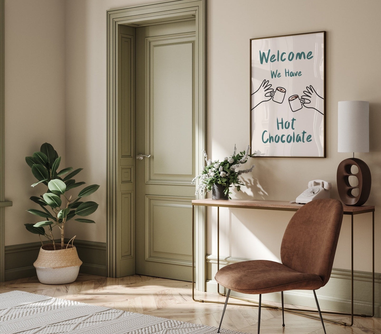 Welcome We Have Hot Chocolate Print